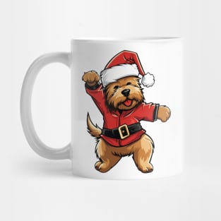 Cartoon Christmas Yorkshire Terrier Dog Dancing Mug